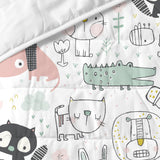 Bedspread (quilt) HappyFriday Moshi Moshi Multicolour 180 x 260 cm animals-3