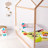 Quilted Zipper Bedding HappyFriday Mr Fox Piggys Multicolour 105 x 200 cm-1