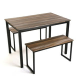 Table and bench set Versa Wood 70 x 76 x 110 cm-0