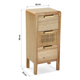 Chest of drawers Versa Rattan MDF Wood (24 x 66 x 30 cm)-1