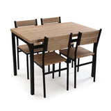 Table set with 4 chairs Versa PVC Metal MDF Wood 70 x 76 x 110 cm-0