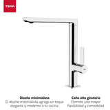 Mixer Tap Teka FO 915 Silver Metal-6