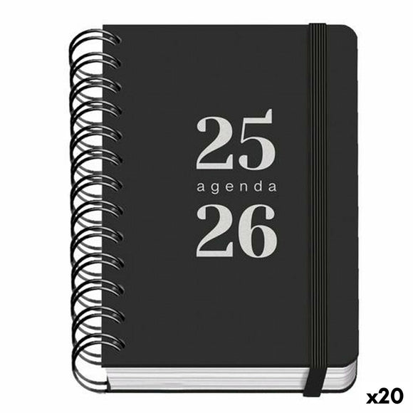 Diary DOHE GRAMMAR Black A6 120 x 170 mm 2025-2026 (20 Units)-0