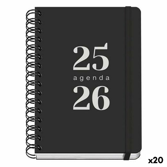 Diary DOHE GRAMMAR Black A5 150 x 210 mm (20 Units)-0
