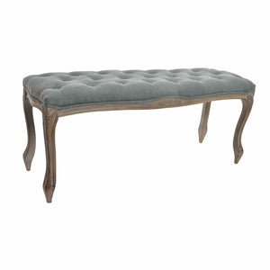 Bench DKD Home Decor   Grey Natural Wood Polyester Dark grey (112 x 36 x 48 cm)-0