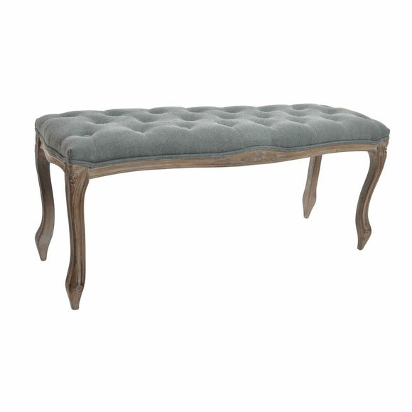 Bench DKD Home Decor   Grey Natural Wood Polyester Dark grey (112 x 36 x 48 cm)-0