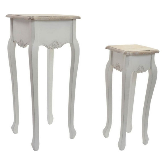 Side table DKD Home Decor Versalles Fir Wood White 35 x 35 x 80 cm-0