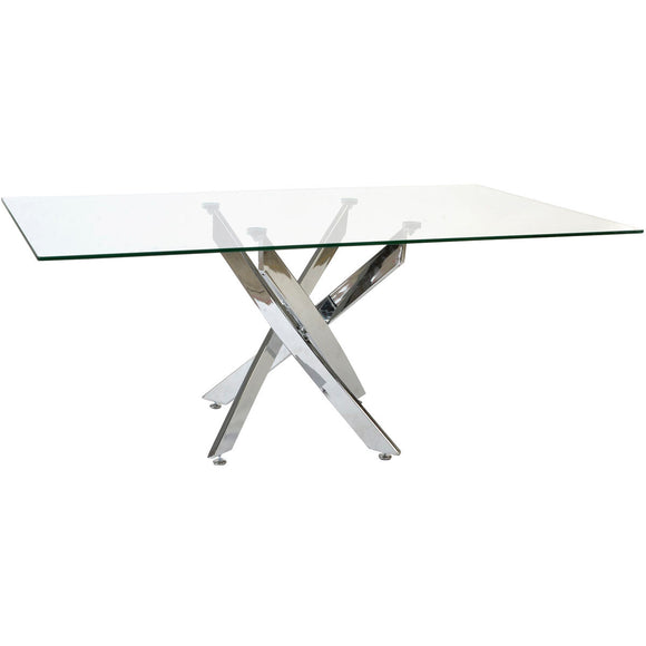 Dining Table DKD Home Decor Transparent Metal Crystal 150 x 90 x 75 cm-0