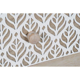 Chest of drawers DKD Home Decor 80 x 42 x 80 cm Natural White Leaf of a plant-3