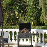 Coal Barbecue with Cover and Wheels DKD Home Decor Black Metal Steel 140 x 60 x 108 cm (140 x 60 x 108 cm)-8