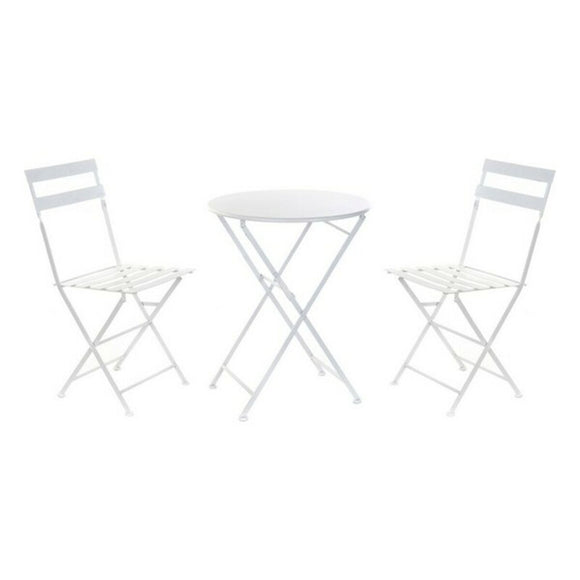 Table set with 2 chairs DKD Home Decor White 80 cm 60 x 60 x 70 cm (3 pcs)-0