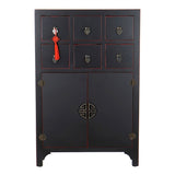 Chest of drawers DKD Home Decor Black Red Multicolour Fir MDF Wood Oriental 63 x 27 x 101 cm-1