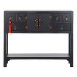 Console DKD Home Decor Fir Black 95 x 24 x 79 cm MDF Wood-1