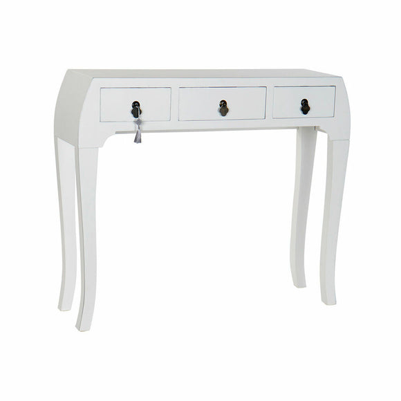 Console DKD Home Decor White Silver Fir MDF Wood (96 x 26 x 80 cm)-0