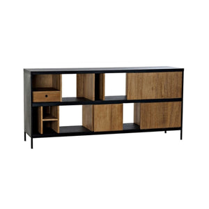 Sideboard DKD Home Decor Alvin Black Natural Iron Fresno 160 x 40 x 75 cm-0