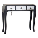 Hall Table with 3 Drawers DKD Home Decor 8424001737277 Fir Silver Black MDF Wood 96 x 26 x 80 cm-0