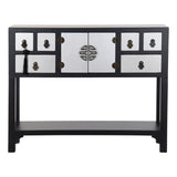 Console DKD Home Decor Black Multicolour Silver Fir MDF Wood 95 x 24 x 79 cm-1