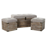 Set of Chests DKD Home Decor Beige Wood Brown Traditional 80 x 40 x 40 cm-1