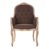 Armchair DKD Home Decor Brown Natural Dark brown Rubber wood 62 x 55 x 100 cm 63,5 x 49,5 x 102 cm-2