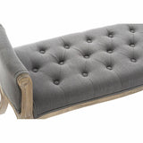 Bench DKD Home Decor   Natural Dark grey Rubber wood Canvas 109 x 44,5 x 60 cm-1