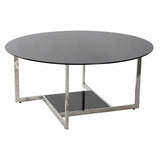 Centre Table DKD Home Decor Black Silver Crystal Steel Plastic 100 x 100 x 45 cm-0