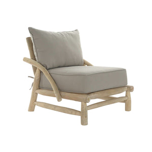 Armchair DKD Home Decor Natural Light grey Teak 82 x 80 x 73 cm-0