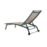 Sun-lounger DKD Home Decor With wheels Grey PVC Aluminium (187,5 x 64 x 97 cm)-1