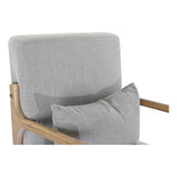 Armchair DKD Home Decor MB-179429 Grey Natural Light grey Rubber wood Sixties 66 x 88 x 78 cm-5