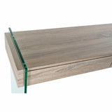 Side table DKD Home Decor Transparent Natural Wood Crystal MDF Wood 120 x 40 x 76 cm-2