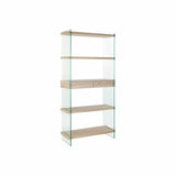 Shelves DKD Home Decor 90 x 35 x 180 cm Crystal Natural Wood Transparent MDF Wood-0