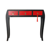 Console DKD Home Decor Fir Red Black MDF Oriental (96 x 27 x 80 cm)-1