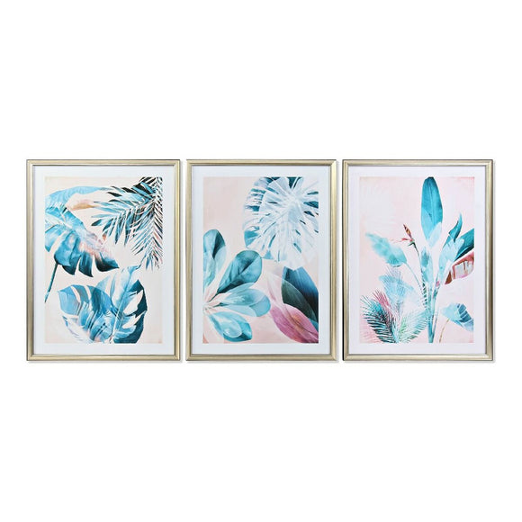 Painting DKD Home Decor 60 x 4 x 80 cm Tropical (3 Pieces)-0