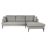 Chaise Longue Sofa DKD Home Decor Grey Polyester Metal (240 x 160 x 85 cm)-1