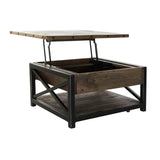Lift-Top Coffee Table DKD Home Decor 116 x 74 x 44 cm Metal Mango wood-4