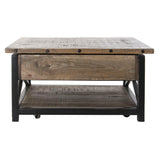 Lift-Top Coffee Table DKD Home Decor 116 x 74 x 44 cm Metal Mango wood-0