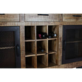 Sideboard DKD Home Decor Black Grey Metal Dark brown Mango wood (150 x 43 x 90 cm)-3