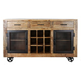 Sideboard DKD Home Decor Black Grey Metal Dark brown Mango wood (150 x 43 x 90 cm)-2