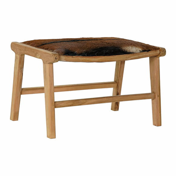 Bench DKD Home Decor 8424001823215 Brown Multicolour Natural Teak 65 x 47 x 42 cm-0