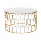 Centre Table DKD Home Decor Glamour White Multicolour Golden Marble Iron 87 x 87 x 51,5 cm-0