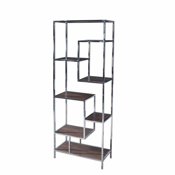 Shelves DKD Home Decor Silver Steel MDF Wood (80 x 40 x 200 cm)-0