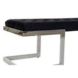 Bench DKD Home Decor   Black Polyester Steel (140 x 40 x 40 cm)-3