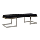 Bench DKD Home Decor   Black Polyester Steel (140 x 40 x 40 cm)-1