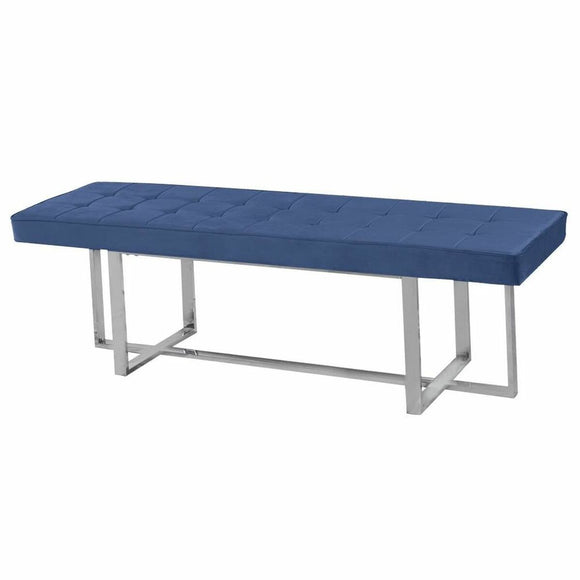 Bench DKD Home Decor   Blue Polyester Steel (150 x 45 x 45 cm)-0