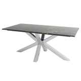 Dining Table DKD Home Decor Marble Steel (180 x 90 x 76 cm)-1