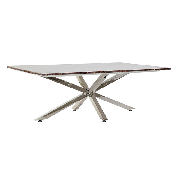 Centre Table DKD Home Decor Silver Marble Steel Plastic 130 x 80 x 45 cm-0