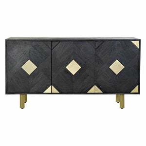 Sideboard DKD Home Decor 145 x 42 x 77 cm Black Golden Mango wood-0