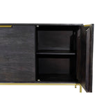 Sideboard DKD Home Decor Black Golden Mango wood 145 x 41 x 77 cm-8