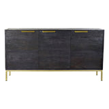 Sideboard DKD Home Decor Black Golden Mango wood 145 x 41 x 77 cm-6