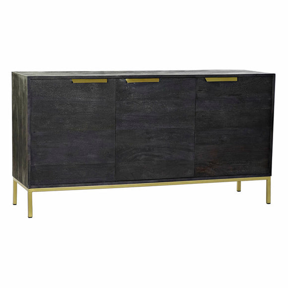 Sideboard DKD Home Decor Black Golden Mango wood 145 x 41 x 77 cm-0