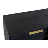TV furniture DKD Home Decor Black Metal Golden Mango wood (147 x 40 x 51 cm)-1